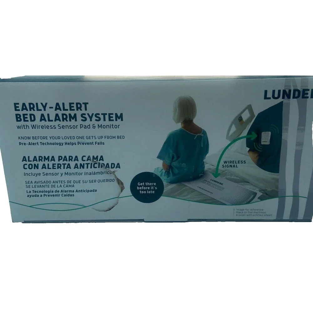 Lunderg Early-Alert Bed Alarm System with Wireless Bed Sensor Pad and Monitor
